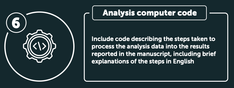 Include code describing the steps taken to process the analysis data into the results reported in the manuscript, including brief explanations of the steps in English